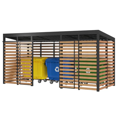 Garbage bins Wood box — Ver 1