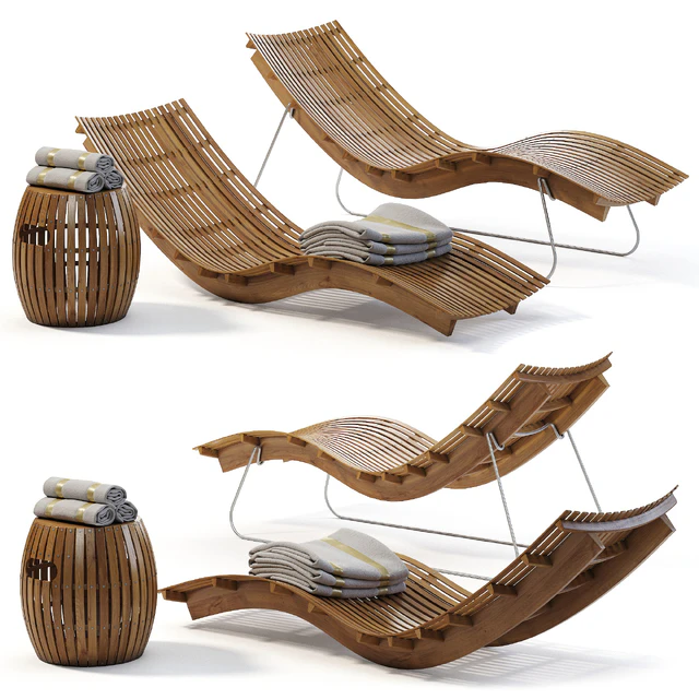 Swing teak stacking chaise longue — Descargar