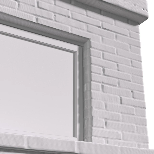 Provence style fireplace.Brick Fireplace in Country style.Rustic Farmhouse fireplace — Descargar