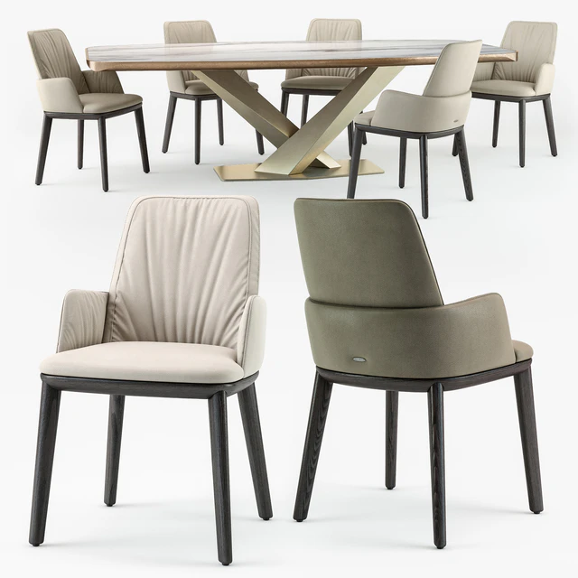 Cattelan Italia Belinda armchair Stratos table set — Descargar
