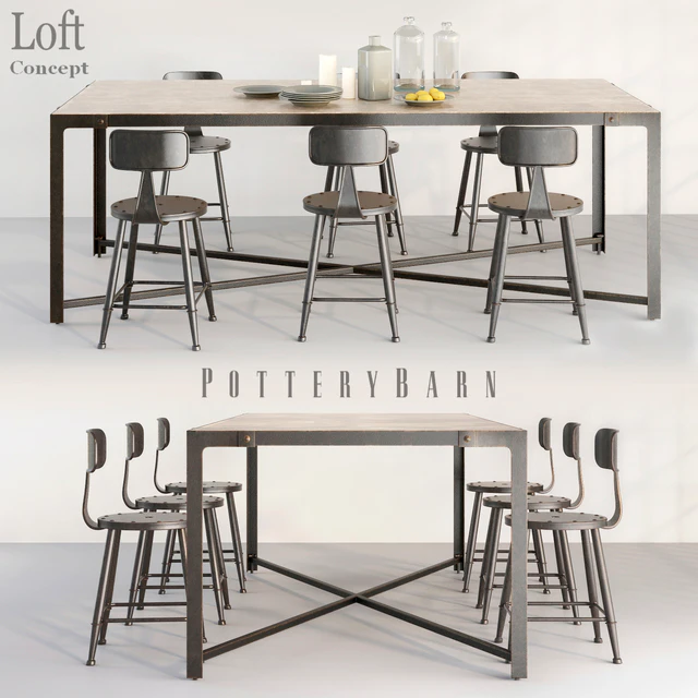 POTTERYBARN  DINING TABLE AND LOFT MINI CHAIR — Скачать