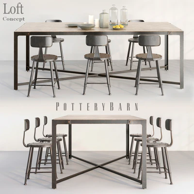 POTTERYBARN  DINING TABLE AND LOFT MINI CHAIR — Вид 1