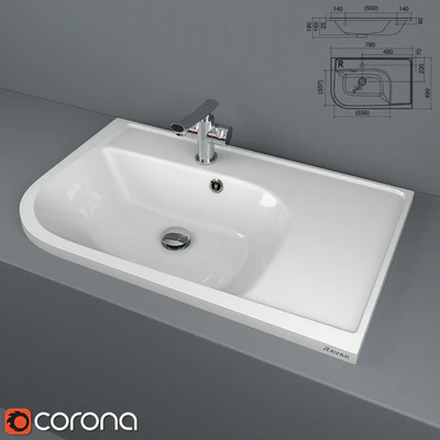 Washbasin Ravak Praktik U — Ver 1