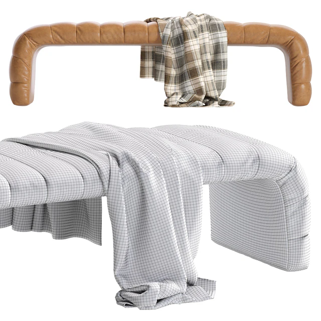 Coco Republic Westwood Bench Leather 2 Colors Version — Descargar