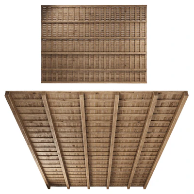 Wooden Ceiling V5 / Прямой деревянный потолок — Вид 4