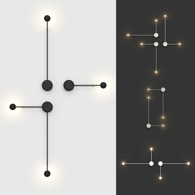 Wall Vibia Pin lamps (4 colors, 4 options of placement). — Descargar