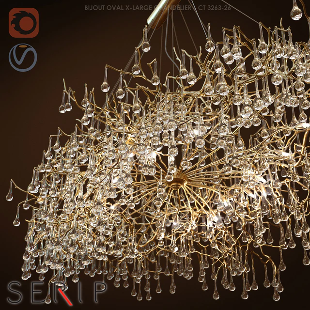 Люстра SERIP BIJOUT OVAL X-LARGE CHANDELIER — Скачать