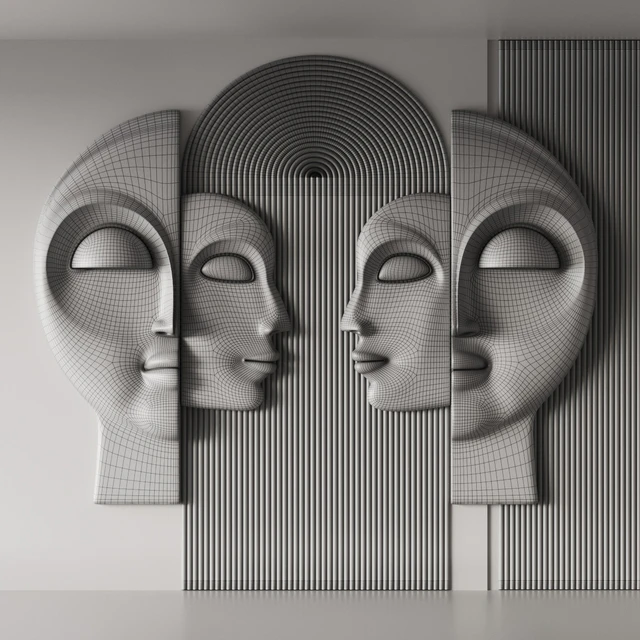 Wall 3D panel Faces v2 — Descargar
