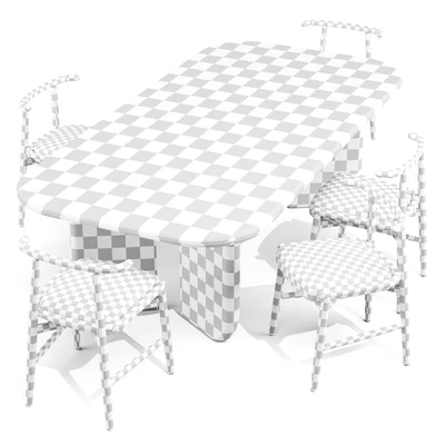Dining Set: Meridiani (Italo Table and Emilia Chairs) — Вид 3