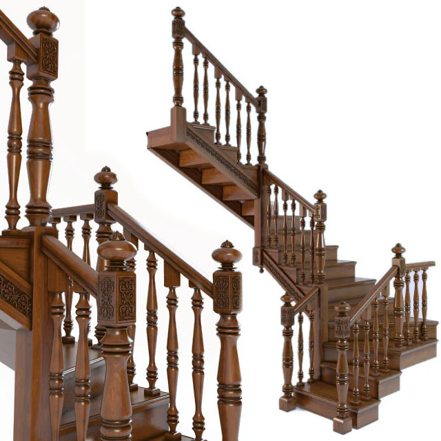 A wooden staircase. Wooden stairs — Descargar