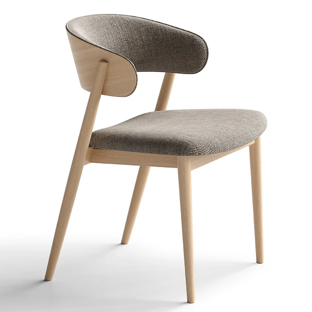 Chair Siena beige brown fabric solid beech natural — Скачать