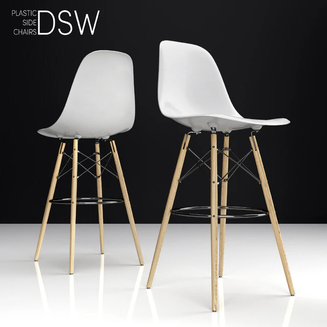 Eames DSW Bar plastic side chairs — Скачать