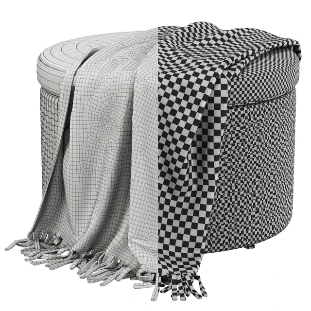 Monica rattan round pouf / Round rattan pouf — Descargar
