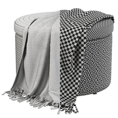 Monica rattan round pouf / Round rattan pouf — Ver 3