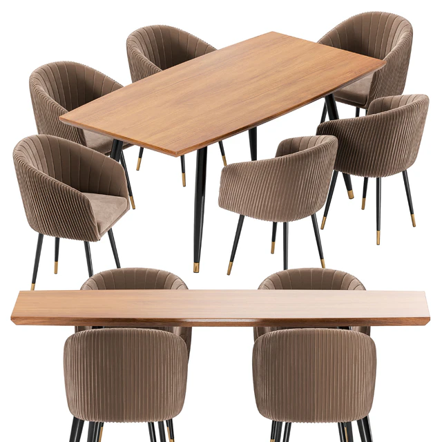 LM-7305 Dining Chair and Curve Table — Descargar