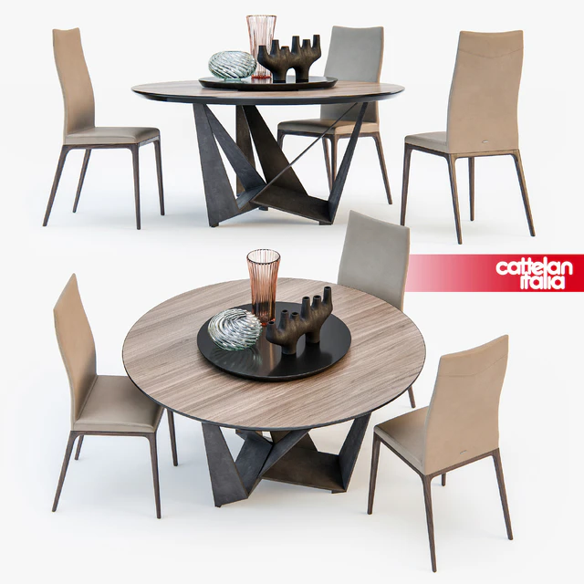 Sattelan Italia SKORPIO round table ARCADIA chair — Descargar
