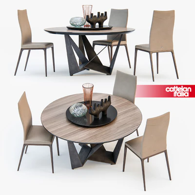 Sattelan Italia SKORPIO round table ARCADIA chair — Ver 3