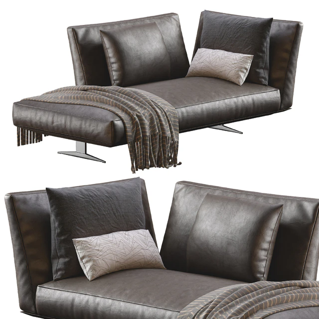 Chaise Lounge Evergreen Leather By Flexform — Descargar