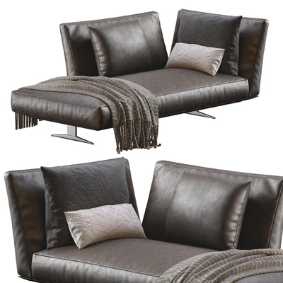 Chaise Lounge Evergreen Leather By Flexform — Ver 1