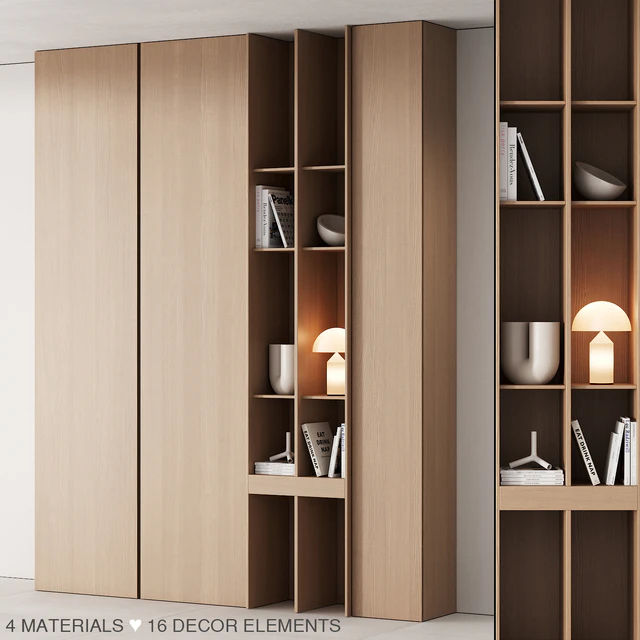 175 cabinet furniture 05 modern cupboard with decor 02 — Скачать