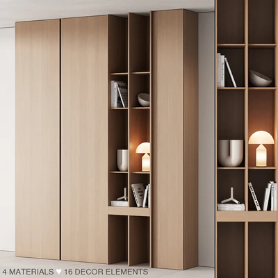 175 cabinet furniture 05 modern cupboard with decor 02 — Вид 1