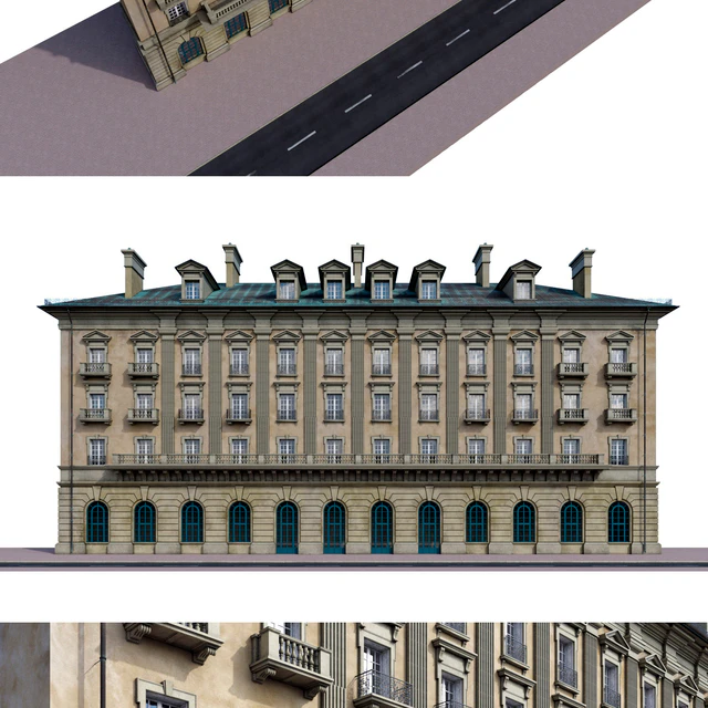 Front of the house in the style of classicism — Descargar