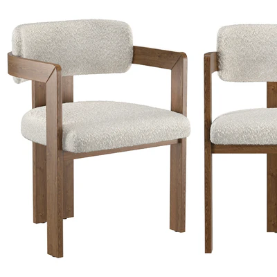 Curved Walnut Dining Chair — View 1