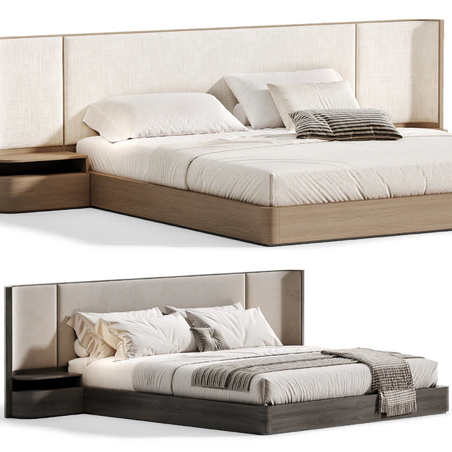 Gianna Natural Walnut Wood King Bed Frame — Descargar