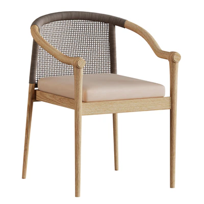 Wooden Outdoor Dining Sets Round Dining Table with 5 Chairs — Ver 4