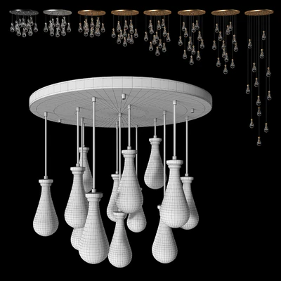 RH Rain Round Chandelier 36 — Ver 4