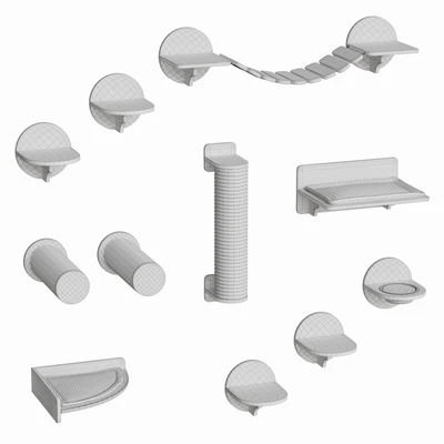 Wall mounted complex for cats — Ver 3