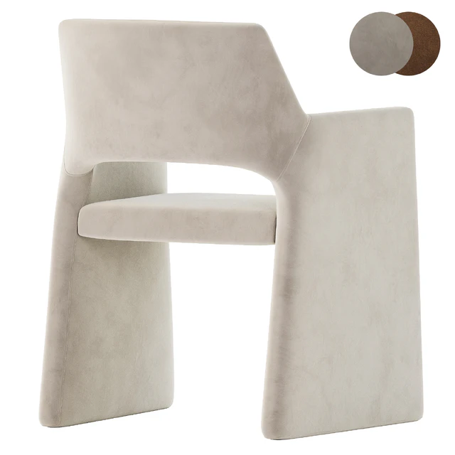 CB2 Foley Faux Mohair Gray Dining Armchair — Descargar