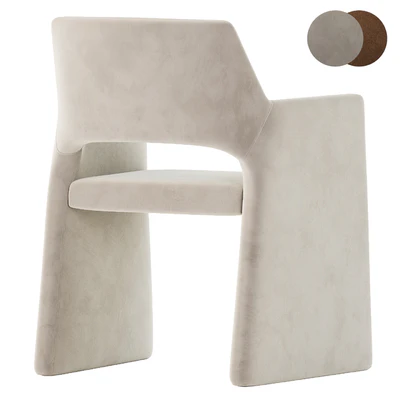 CB2 Foley Faux Mohair Gray Dining Armchair — Ver 6