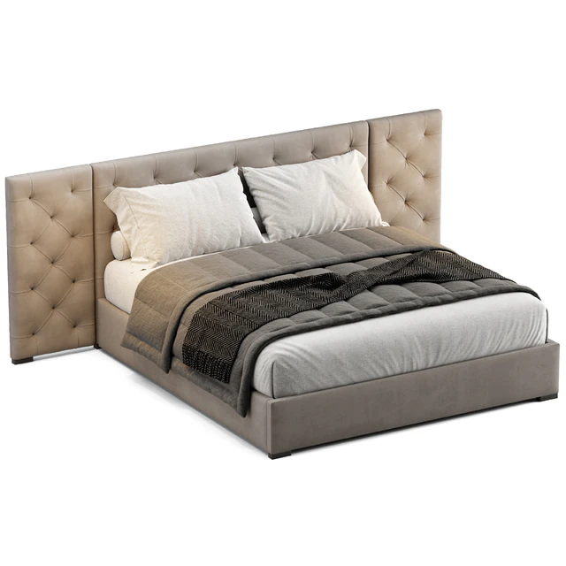 Modena Fabric Diamond-Tufted Extended Bed — Скачать