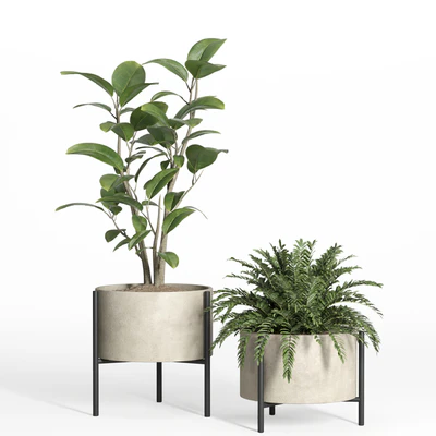 indoor plant set 52-concrete and metal pot — Вид 4