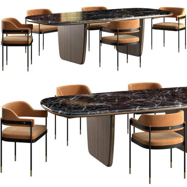 Dining table Laskasas Jeane + chair Laskasas Dale — Descargar
