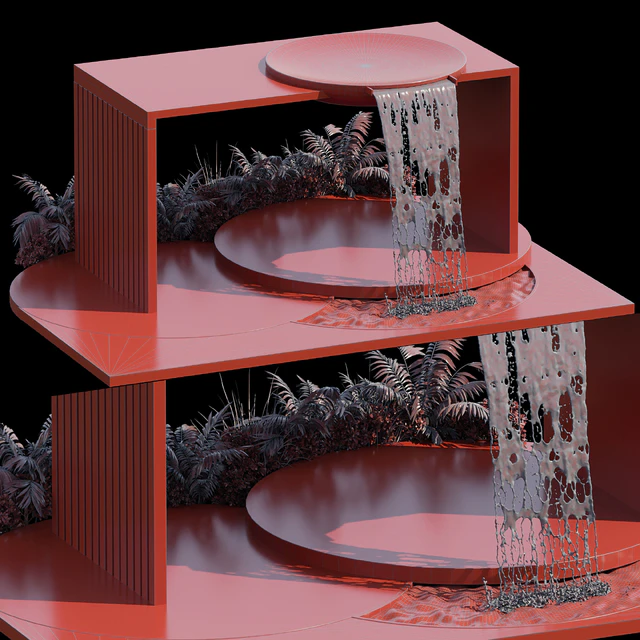 Landscape Furniture  with Fountain - Architect Element 09 — Скачать