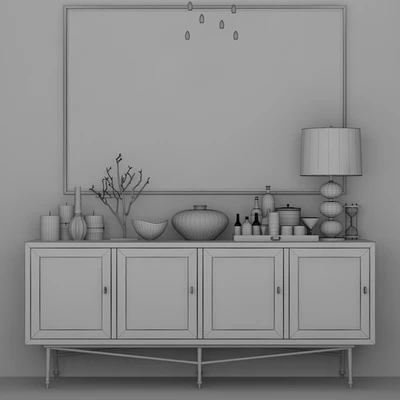 Designer chest of drawers with alcohol and lamps — Ver 2
