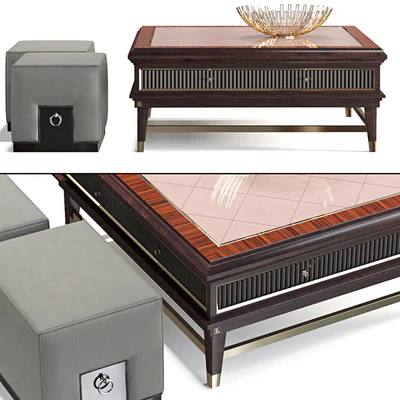 Coffee table and pouf — Ver 1