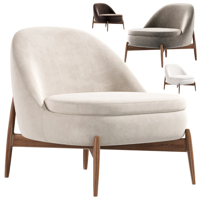 Sendai Easy Chair by Minotti, кресла — Скачать