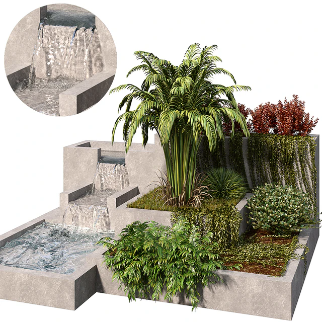 Garden Set with water fountain — Descargar
