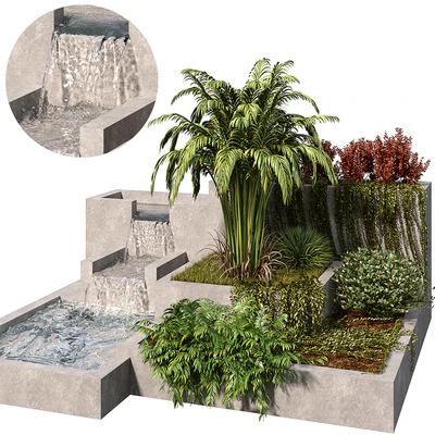 Garden Set with water fountain — Ver 1