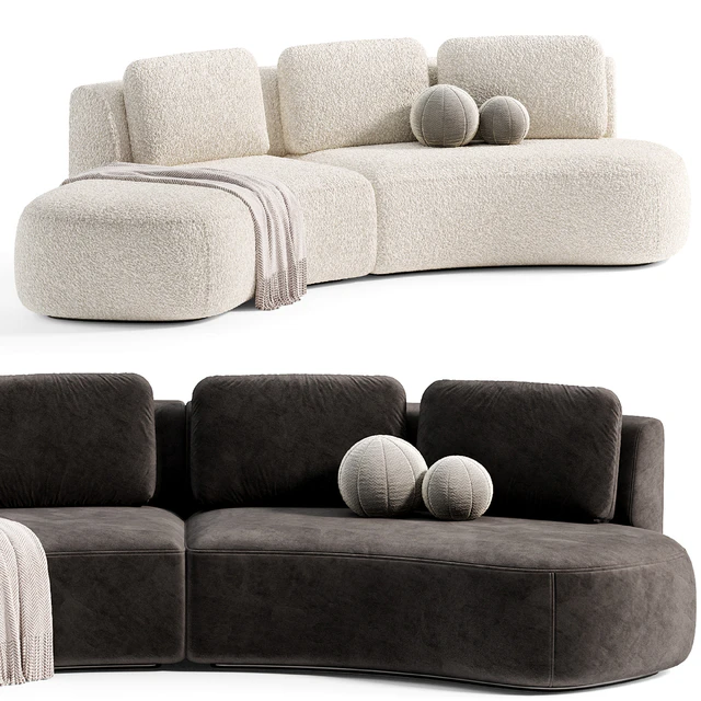 Pebble Boucle Curved Modular Sofa by deluxdeco — Descargar