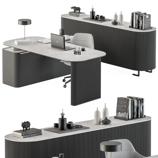 Boss Desk Black and Gray - Office Furniture 236 — Descargar
