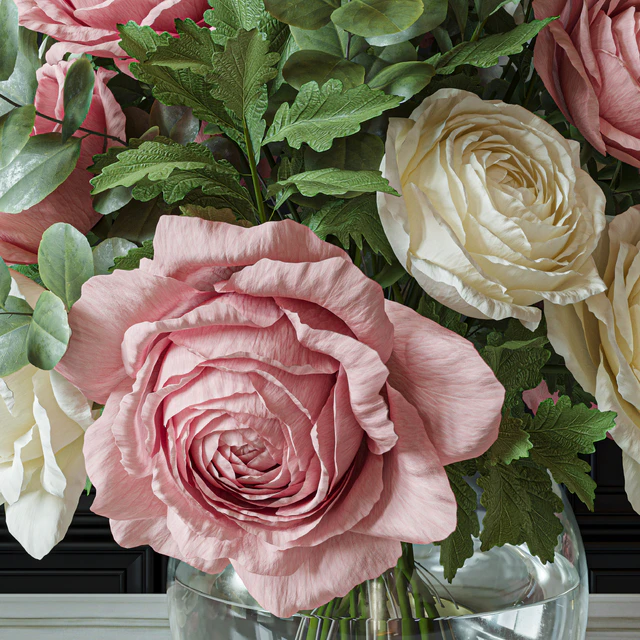 Flower Set 049 pink and white rose — Descargar