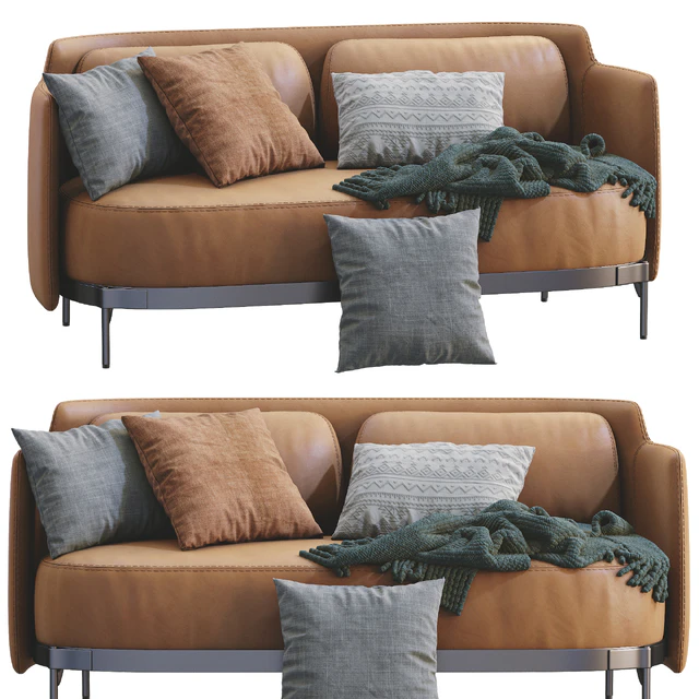 Minotti Tape Leather Sofa — Descargar