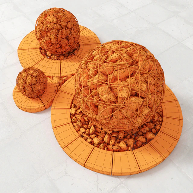 Street gabion sphere decor / Уличный декор с габионами — Скачать