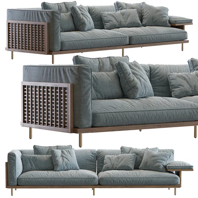 122 Belle Reeve Sofa Brass & Walnut — Ver 5