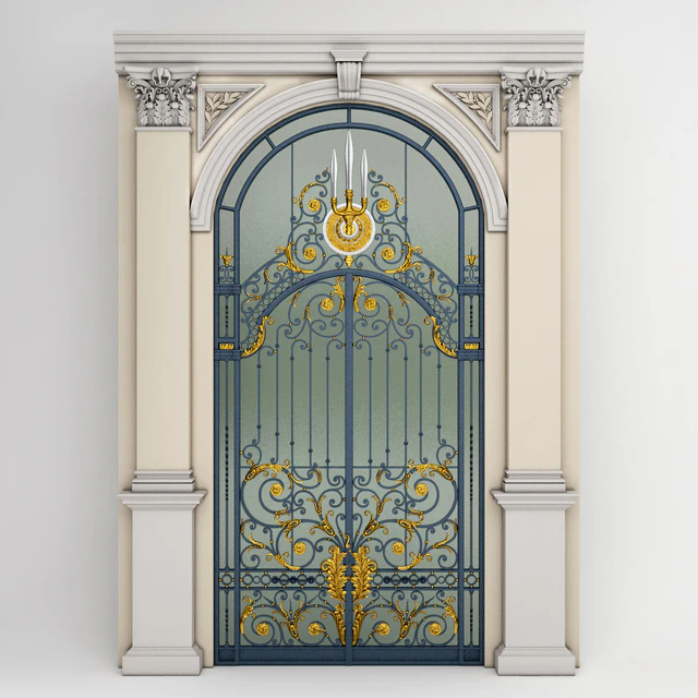 Chakri Maha Prasat Wrought Iron Entrance Door & Column — Скачать