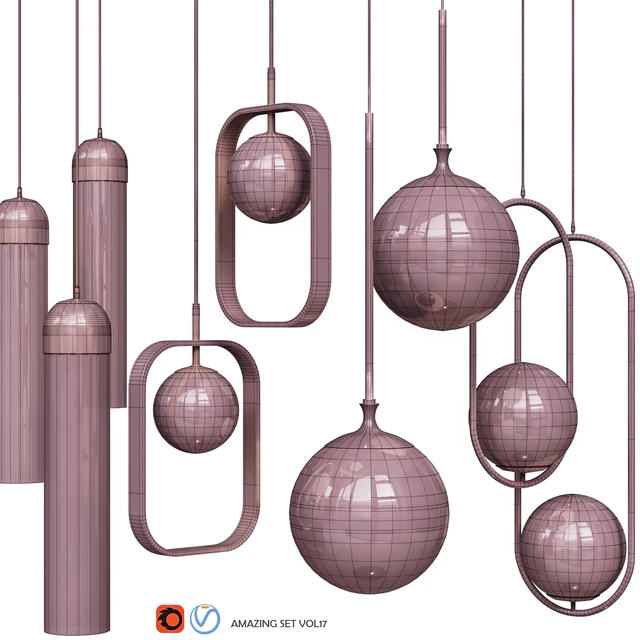 Four Pendant Lights amazing set vol.17 — Скачать